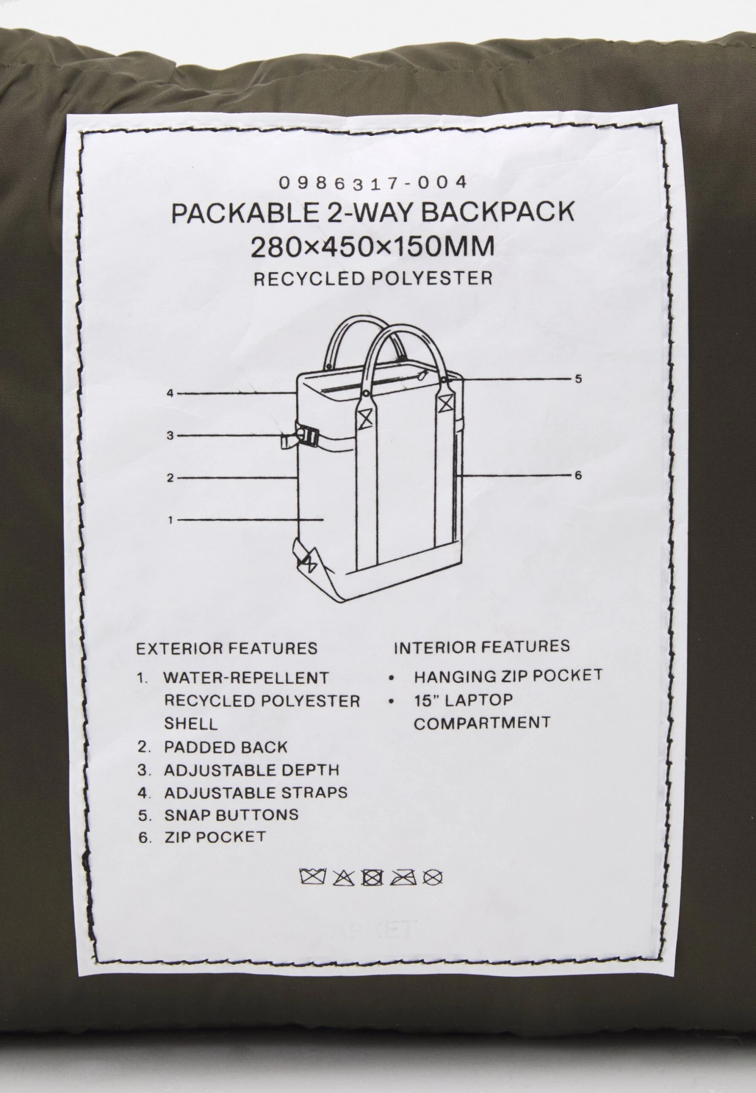 ARKET Unisex - Rucksack - Green 5 ARKET Unisex - Rucksack - Green - Image 5