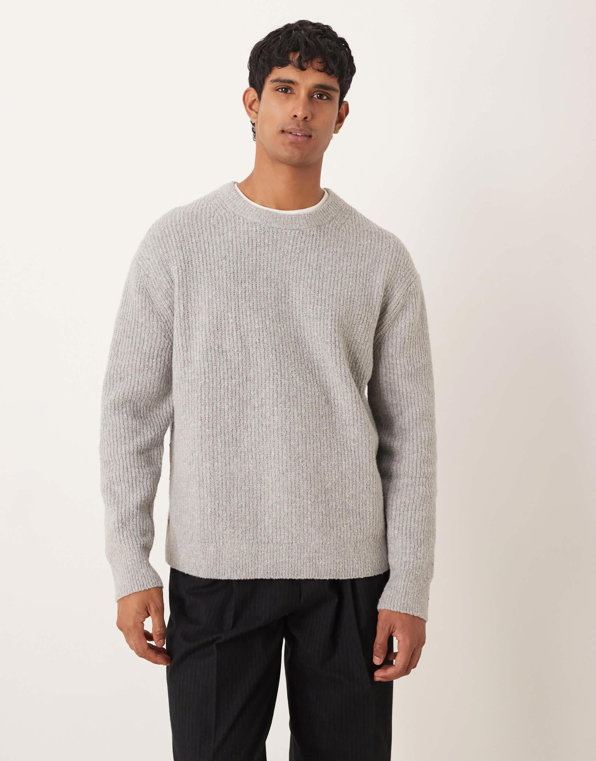 Front Page -ARKET OUTLET arket Gray Wide Rib Knit Sweater