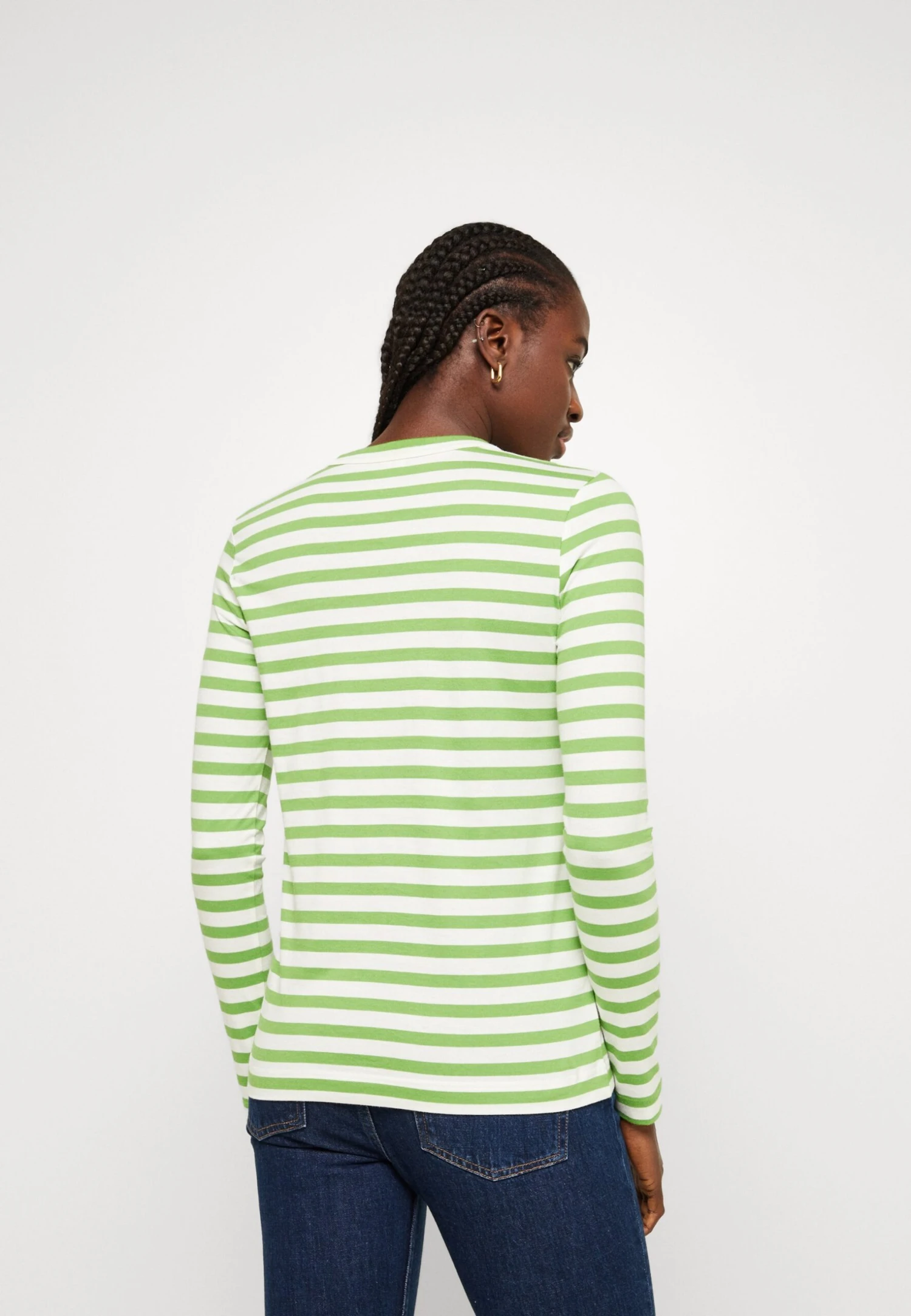 ARKET Long Sleeved Top - Green/Off White Stripe 3 ARKET Long Sleeved Top - Green/Off White Stripe - Image 3