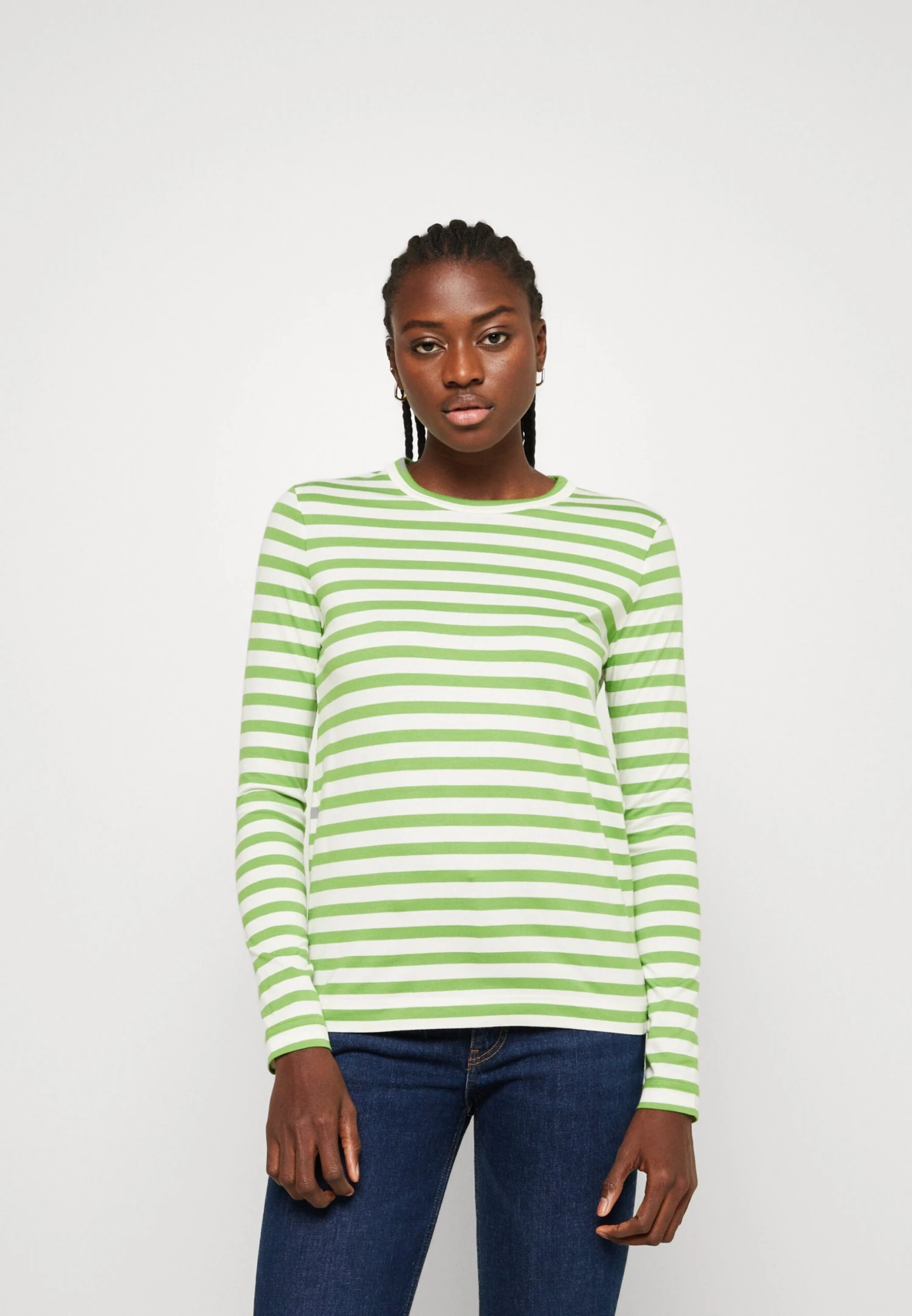 ARKET Long Sleeved Top - Green/Off White Stripe 1 ARKET Long Sleeved Top - Green/Off White Stripe